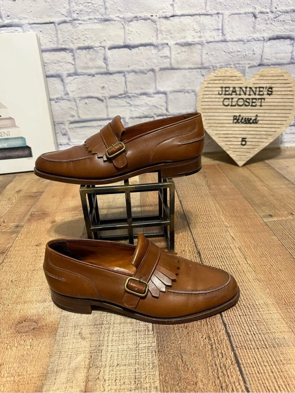Vintage Polo Ralph Lauren Neiman Marcus Brown Leather Kiltie Monk Strap Loafers